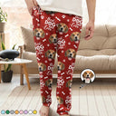 Pet Lovers, Dog Lovers, Cat Lovers, Dog Mom, Dog Dad, Cat Mom, Cat Dad - Custom Photo Best Pet Dad Pet Mom Ever Pawprints Pattern - Personalized Pajama Pants