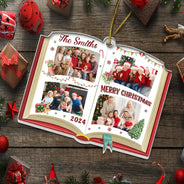 Christmas,Custom Photo,Happy,Family,Parents,Gift For Grandparents - Custom Photo Christmas Family Memories - Personalized Custom Shaped Acrylic Ornament