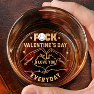 Love,Gift For Husband,Gift For Wife,Gift For Boyfriend,Gift For Girlfriend,Gift For Couples - I Love You Everyday - Personalized Engraved Whiskey Glass