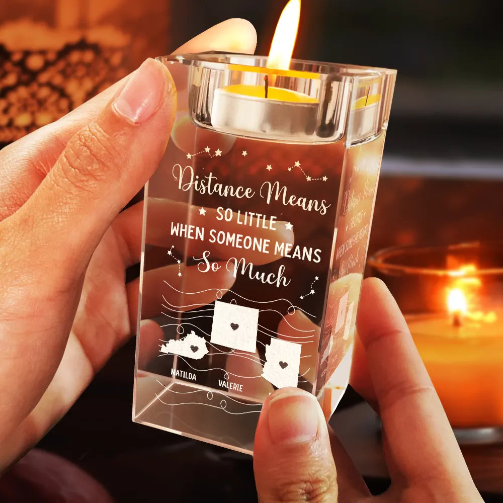 Gift For Bestie, Gift For Sisters - Good Friends Are Like Stars - Personalized Crystal Candle Holder