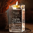 Gift For Bestie,Gift For Sisters - Bestie Because Of You I Laugh A Little Harder - Personalized Crystal Candle Holder