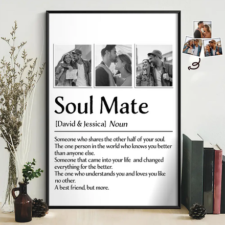 Custom Photo Couple Soul Mate - Personalized Poster
