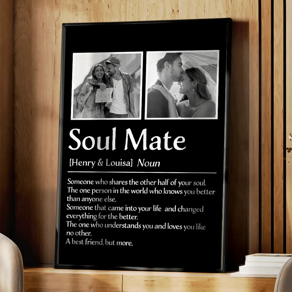 Gift For Couples, Gift For Husband, Gift For Boyfriend, Gift For Girlfriend, Gift For Wife - Custom Photo Couple Soul Mate - Personalized Poster