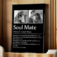 Gift For Couples, Gift For Husband, Gift For Boyfriend, Gift For Girlfriend, Gift For Wife - Custom Photo Couple Soul Mate - Personalized Poster
