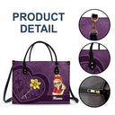 Gift For Grandma,Gift For Mother,Love - Grandma Birth Month Flowers Kids - Personalized Leather Bag