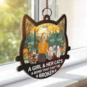 Pet Lovers,Cat Lovers,Cat Mom,Cat Dad - Cat Mom Cat Dad A Bond That Can't Be Broken - Personalized Window Hanging Suncatcher Ornament