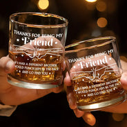 Gift For Bestie,Gift For Brothers,Gift For Sibling - Thanks For Being My Brother - Personalized Whiskey Glass