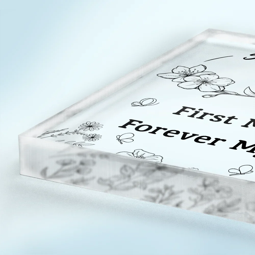 Gift For Mother, Gift For Daughter, Mom - Daughters (Adult), Mom - Daughters (Young), Love - The Love Between Mother & Daughter Is Forever Infinity - Personalized Square Shaped Acrylic Plaque