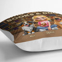 Dog Lovers,Pet Lovers,Happy,Dog Mom,Reading - Just A Girl Who Loves Books & Dogs - Personalized Pillow