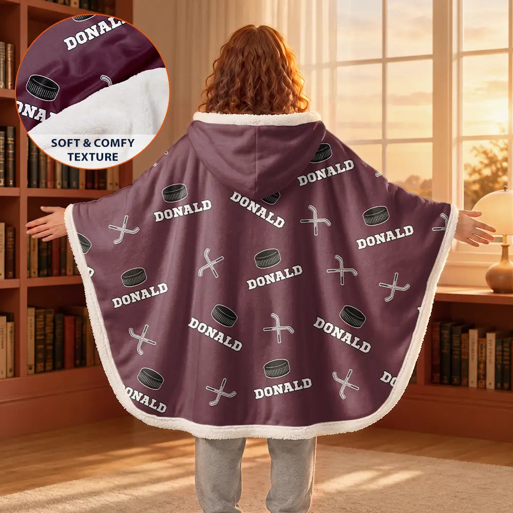 Gift For Yourself,Gift For Women,Gift For Men,Football,Baseball,Basketball,Softball,Christmas,Happy - Sports Pattern Baseball Volleyball Basketball - Personalized Wearable Hooded Blanket