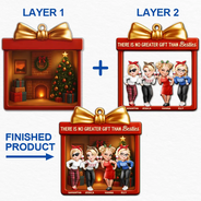 Gift For Bestie,Gift For Sisters,Gift For Brothers,Gifts For Colleagues,Cousin,Gift For Sibling,Christmas,Happy - There Is No Greater Gift Than Friendship 3D Effect - Personalized 2-Layered Mix Ornament