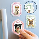 Dog Lovers,Cat Lovers,Pet Lovers,Happy,Family,Non-Eng,Photo - Watercolor (remove BG) - Custom Photo Realistic Watercolor Art Dog Cat Pet Baby Portrait Vintage - Personalized Acrylic Fridge Magnet