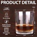 Pet Dad,Pet Lovers,Non-Eng,Icon,Humorous - Dog Cat Dad Thanks For Putting Up With Us - Personalized Engraved Whiskey Glass