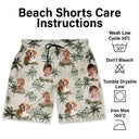 Gift For Husband,Gift For Yourself,Gift For Men,Gift For Father,Gift For Grandpa,Dog Lovers,Pet Lovers,Cat Lovers,Dog Dad,Cat Dad,Pet Dad,Summer,Non-Eng,Photo,Playful - Custom Photo Best Dog Dad Ever Tropical Palm Dog Cat Kid - Personalized Unisex Beach Shorts