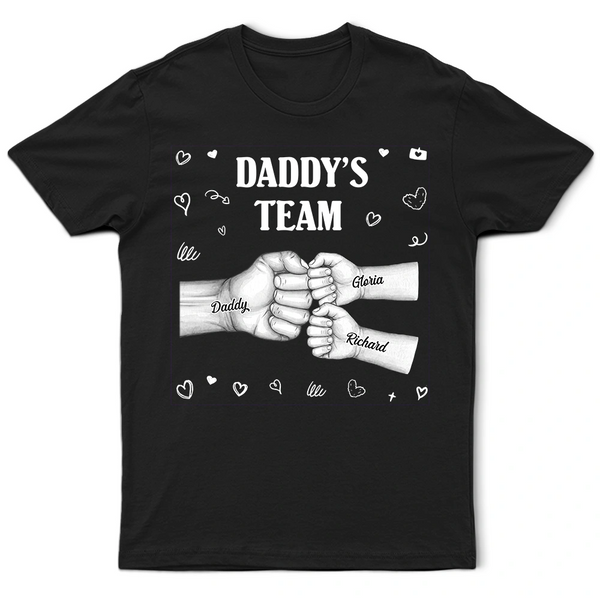Gift For Husband,Gift For Yourself,Gift For Men,Gift For Father,Gift For Grandpa,Non-Eng,Icon,Playful - Daddy's Team Fist Bump - Personalized T Shirt