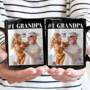 Gift For Husband,Gift For Yourself,Gift For Men,Gift For Father,Gift For Grandpa,Non-Eng,Photo,Cozy - Custom Photo Best Dad Ever No 1 Grandpa - Personalized Mug