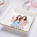 Custom Photo, Art Design, Gift For Bestie, Playful, Photo - Faceless Portrait - Custom Photo Faceless Portrait Besties Forever Friendship - Personalized Ring Dish