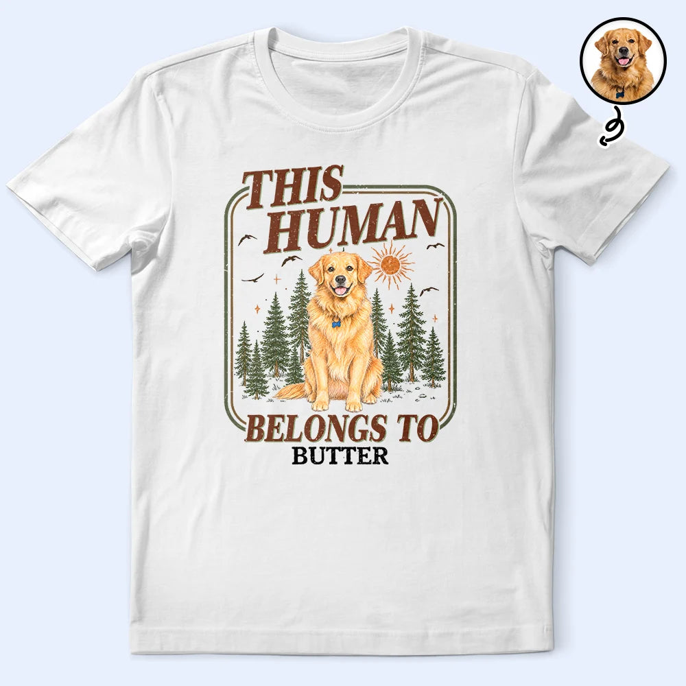 Custom Photo,Art Design,Pet Lovers,Playful,Photo - Colored Pencil  - Custom Photo Colored Pencil Sketch This Human Belongs To - Personalized T Shirt