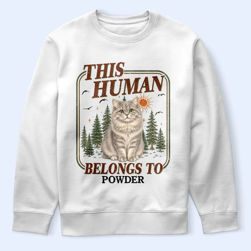 Custom Photo,Art Design,Pet Lovers,Playful,Photo - Colored Pencil  - Custom Photo Colored Pencil Sketch This Human Belongs To - Personalized T Shirt