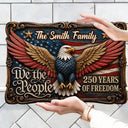 America 250th, Independence Day, Top Market, Family, Proud, Custom Text - We The People Of Freedom - Personalized Custom Shaped Wood Sign
