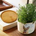 Custom Photo,Art Design,Pet Lovers,Cozy,Photo - Watercolor - Remove BG - Custom Photo Realistic Watercolor Art Portrait Cat Dog Pet - Personalized Ceramic Plant Pot