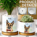 Custom Photo,Art Design,Pet Lovers,Cozy,Photo - Watercolor - Remove BG - Custom Photo Realistic Watercolor Art Portrait Cat Dog Pet - Personalized Ceramic Plant Pot