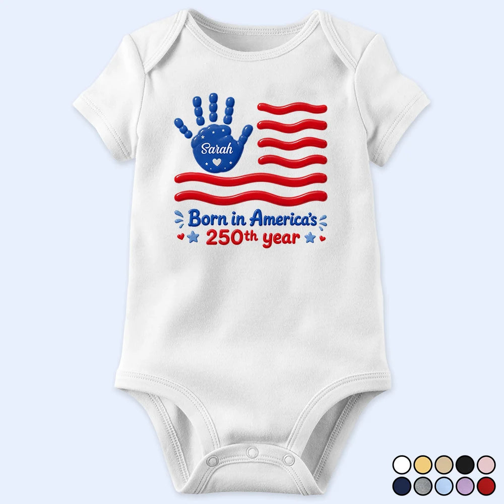 Born In America's 250th Year - Personalized Baby Onesie