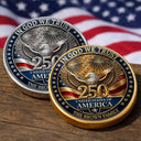 America 250th, Custom Photo, Independence Day, Family, Proud, Upload Full Photo, Custom Text - Custom Photo Family America In God We Trust - Personalized Commemorative Keepsake Coin