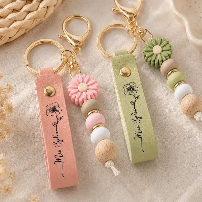 Nurse, Proud, Icon - Nurse Never Forget The Difference That You Make - Personalized Leather Beaded Keychain