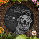 Custom Photo White Pencil Sketch Art There Is No Greater Earthly Privilege Than To Have Been Loved By A Dog - Personalized Circle Memorial Garden Stone