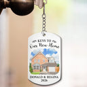Art Design,New House,Gift For Couples,Photo - Vivid Watercolor Art,Happy - Custom Photo Vivid Watercolor Art Keys To Our New Home Wedding Gift Husband Wife - Personalized Aluminum Keychain