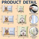 Art Design,Playful,Pet Lovers,Photo - Vivid Watercolor Art - Custom Photo Vivid Watercolor Art Happy Dog Cat Pet Stripe - Personalized Pillow