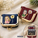 Playful,Gift For Yourself,Gift For Women,Vector,Icon - Gift For Her With Character And Birth Month Flower - Personalized Kiss Lock Jewelry Case