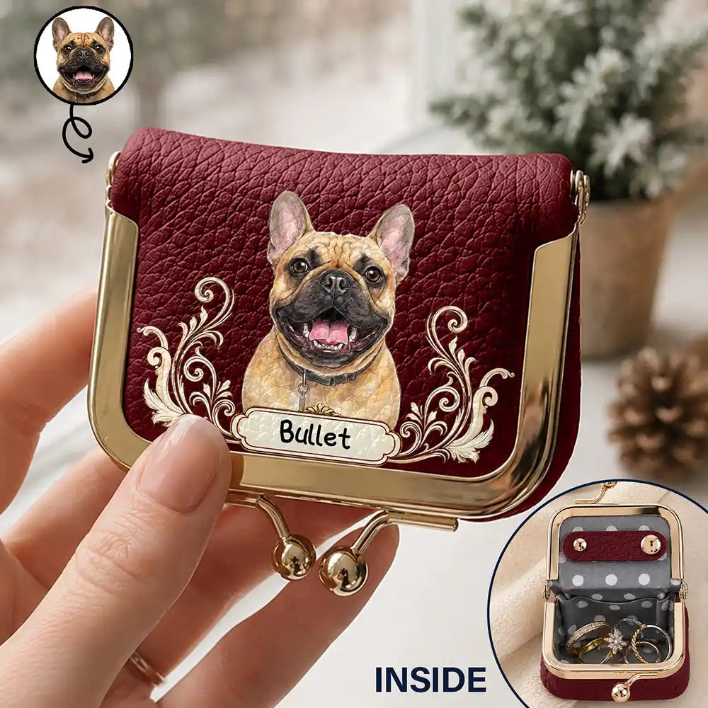 Pet Mom,Art Design,Confident,Gift For Mother,Pet Lovers,Photo - Watercolor - Remove BG - Custom Photo Realistic Watercolor Art Pet Portrait For Pet Mom Dog Mom - Personalized Kiss Lock Jewelry Case