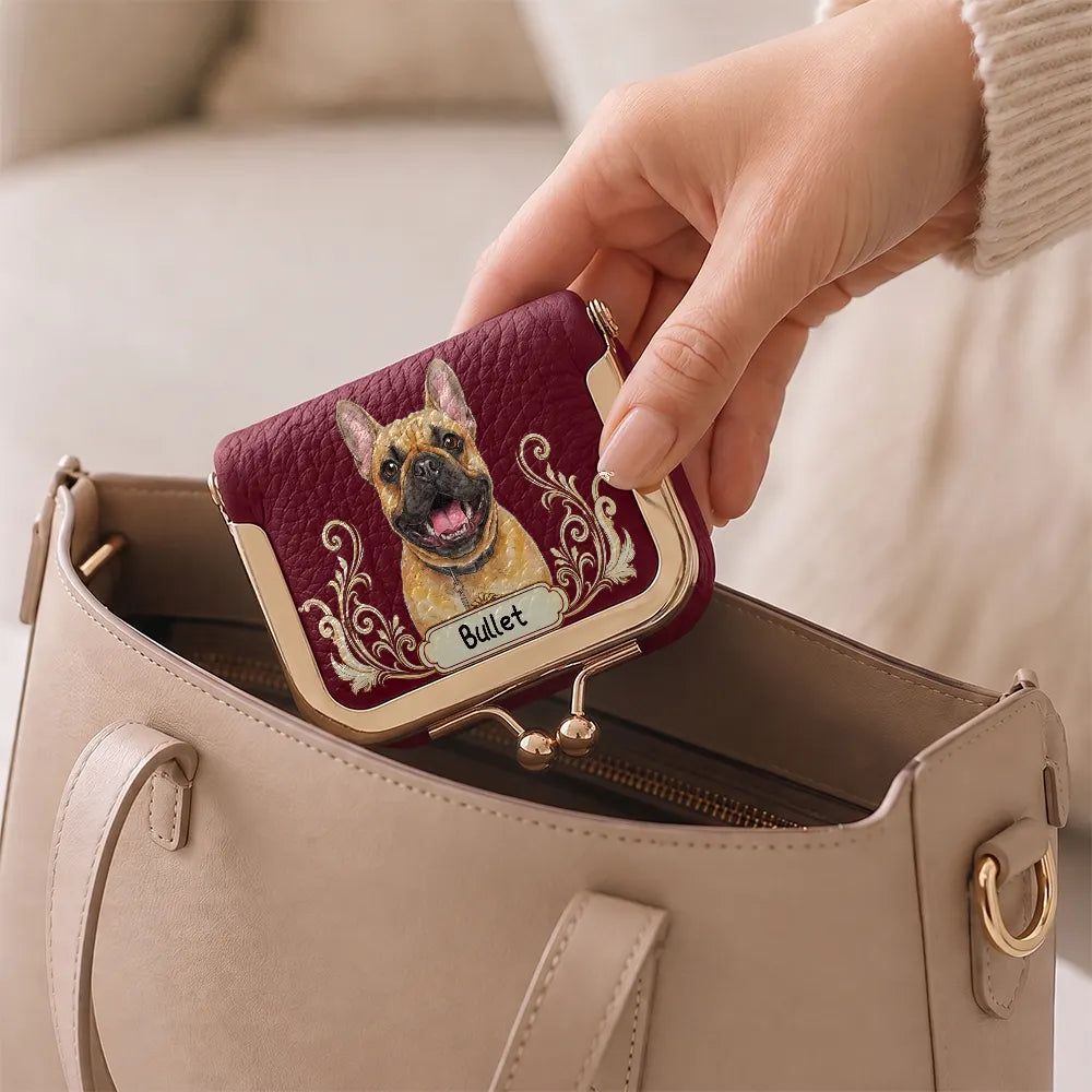 Pet Mom,Art Design,Confident,Gift For Mother,Pet Lovers,Photo - Watercolor - Remove BG - Custom Photo Realistic Watercolor Art Pet Portrait For Pet Mom Dog Mom - Personalized Kiss Lock Jewelry Case