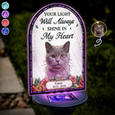 Art Design,Christmas,Pet Memorial,Sympathetic,Pet Lovers,Memorial,Photo - Stained Glass - Custom Photo Stained Glass Memorial Pet Forever In My Heart Always Loved - Personalized Solar Light