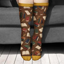 Confident,Christmas,Reading,Gift For Yourself,Gift For Women,Vector - Shhh I'm Reading Gift For Book Lovers - Personalized Socks