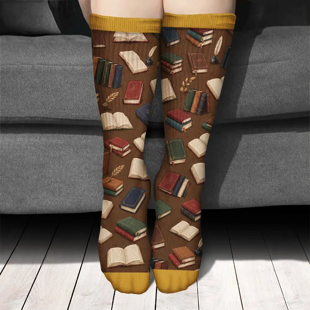Shhh I'm Reading Gift For Book Lovers - Personalized Socks