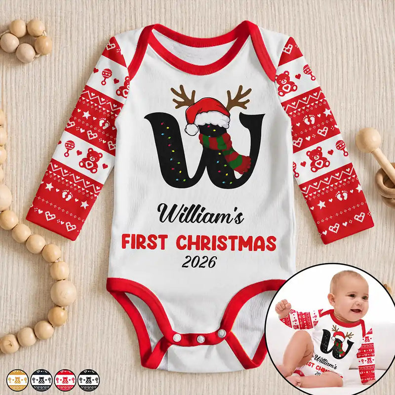 Adorable,First Christmas,Gift For Baby,Christmas,Vector - My First Christmas New Baby - Personalized Baby Bodysuit