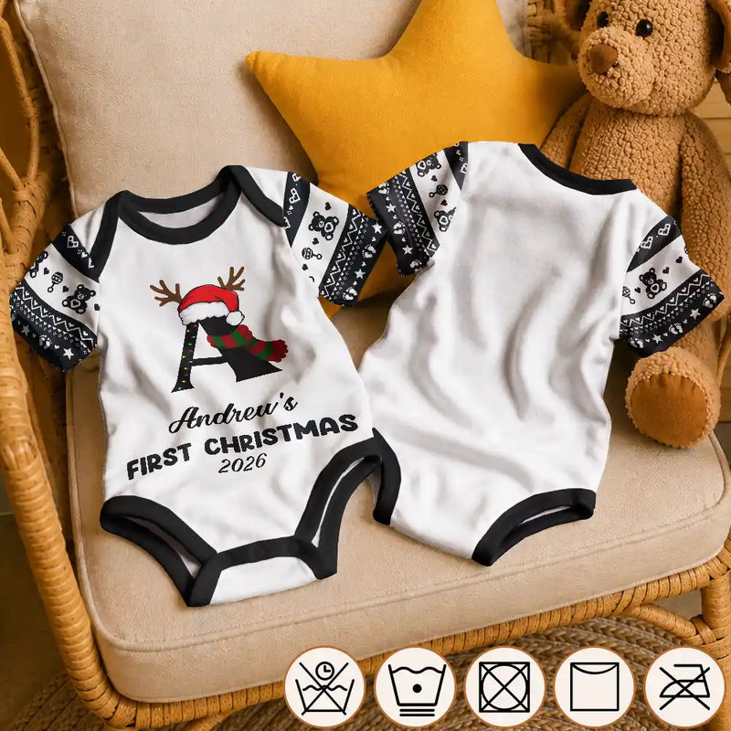 Adorable,First Christmas,Gift For Baby,Christmas,Vector - My First Christmas New Baby - Personalized Baby Bodysuit