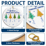 Sentimental,Christmas,Gift For Sibling,Icon - 3D Inflated Effect Pine Trees Brothers & Sisters Forever Linked Together - Personalized Ceramic Ornament