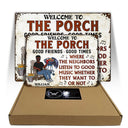 Grilling Patio Bar Listen To The Good Music - Backyard Sign - Personalized Custom Classic Metal Signs