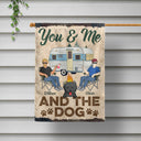 You & Me And The Dogs Camping Husband Wife Family - Couple Gift - Personalized Custom Flag
