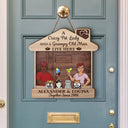 Family Couple A Crazy Dog Cat Lady And A Grumpy Old Man Live Here - Outdoor Gift For Pet Lovers - Personalized Custom Shaped Wood Sign