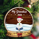 Our Grandkids Flat Art - Christmas, Loving Gift For Grandpa, Grandma, Grandparents - Personalized Custom Shaped Wooden Ornament