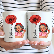 Birth Month Flowers Woman Bloom Where You're Planted - Personalized Mug