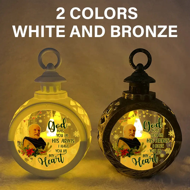 Memorial, Family - Custom Photo Light Of Those Who Are Watching Today From Heaven - Personalized Candlelight Lantern Ornament