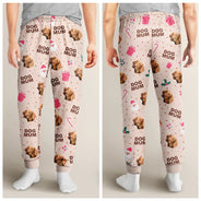 Pet Lovers - Custom Photo Dog Cat Mom Cute Pinky Girly Gift - Personalized Pajama Pants