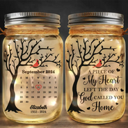 Memorial - Calendar Memorial A Limb Has Fallen From The Family Tree - Personalized Mason Jar Light
