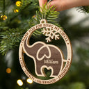 Gift For Sisters, Gift For Bestie, Gift For Women - Elephant Friendship Sisterhood Sisters Besties Keepsake - Personalized Wooden Cutout Ornament